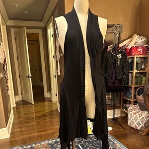 Simple Sleeveless Cardigan Midi